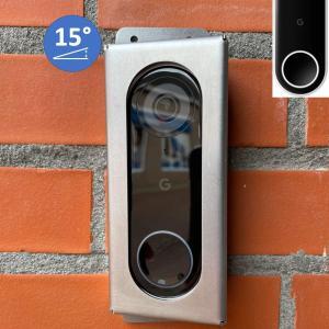 Protection de sonnette Google Nest Hello 15° // Acier inoxydable Argent // Housse antivol - Protection de sonnette vidéo - Protecteur de sonnette vidéo - Housse de sonnette vidéo - Housse de sonnette vidéo - Housse de sonnette vidéo - Protecteur de caméra de sécurité